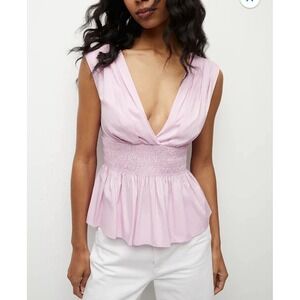New Veronica Beard Evra Peplum Top‎ in Barely Orchid size 8